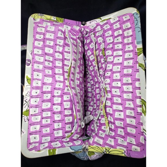 Vera Bradley Tote Bag WATERCOLOR Gray Floral Zip Shoulder RETIRED All Over Print - Picture 4 of 10